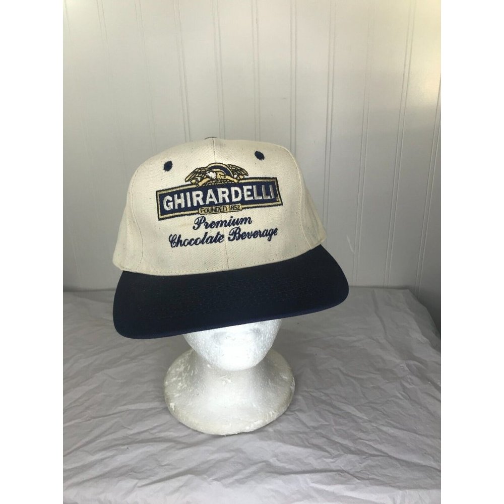Vintage Ghirardelli Chocolate beverage Embroidered snapback Hat Cap